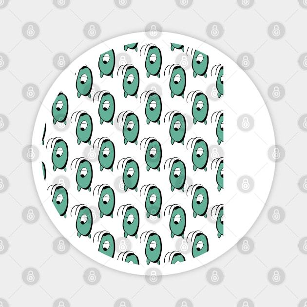 seamless pattern plankton transparan Magnet by AIRMIZDESIGN